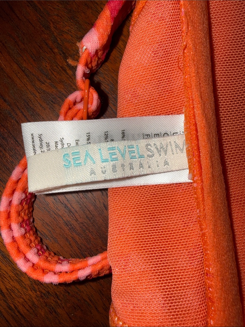 Sea level Australia Bright Red and Pink Check Bikini Top - Picture 8 of 9